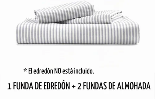 Vista 7 de Wake In Cloud - Juego de funda de edredón a rayas de algodón, rayas de cuadro de granja, 100% ropa de cama de algodón, 3 piezas, gris blanco