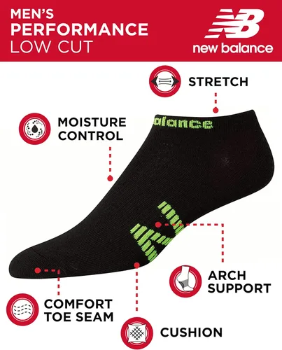 Vista 3 de New Balance Men's Low Cut Basic 6-Pack Socks