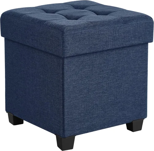 Vista 19 de SONGMICS Otomano de almacenamiento de 15 pulgadas, banco de dormitorio con almacenamiento, taburete con patas, soporta hasta 660 libras, gris oscuro