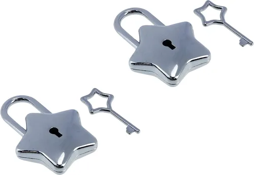 Vista 6 de Candado decorativo cuadrado pequeño de aleación de zinc, 2 piezas, cerradura decorativa brillante con llave para gabinete de equipaje, bolso, joyero