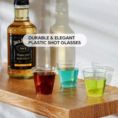 Vista 4 de Paquete de 500 vasos de chupito de plástico de 1 onza, vasos desechables, vasos de degustación de 1 onza, vasos de fiesta perfectos para whisky