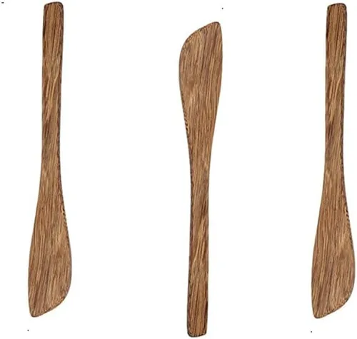 Vista 2 de 3 piezas X 6 "Pan de madera, Beakery, Butter, Mermelada, Cuchillos Esparcidores Cuchillo Madera Rosa