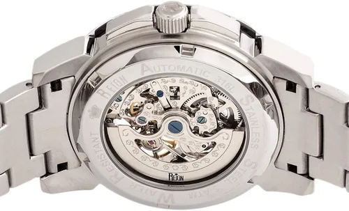 Vista 4 de Reign Philippe Reloj automático con esfera de esqueleto, negro, REIRN4602, Plateado