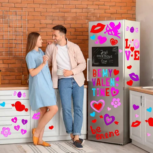 Vista 6 de XIMISHOP 6 calcomanías de gel para ventana de San Valentín para decoración de ventanas