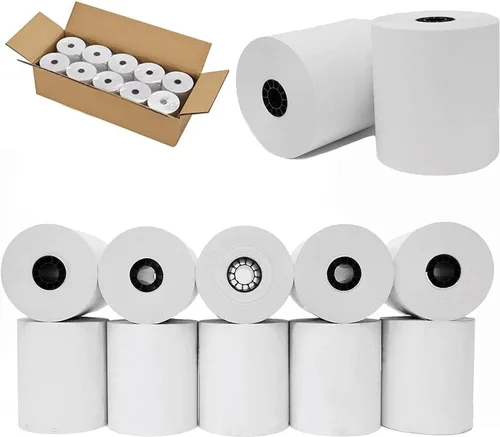 Vista 2 de (10 rollos) Papel térmico de 2 1/4 pulgadas x 165 pies para rollos de papel de caja registradora Sharp XEA507 XEA407 XEA207 ERA247 347 Sharp