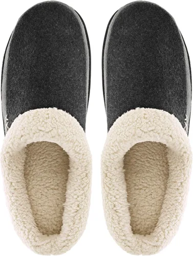 Vista 7 de Vonmay - Pantuflas de lana suave con plantilla de memory foam acolchada para usar dentro o fuera de casa