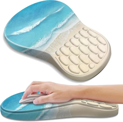 Vista 37 de YIWEI Alfombrilla de mouse ergonómica con soporte para muñeca, alfombrilla de mouse de espuma viscoelástica de gel para teclado de computadora