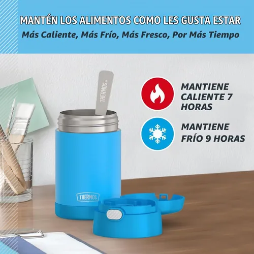 Vista 3 de THERMOS FUNTAINER - Tarro de comida con cuchara, 16 onzas, azul mezclilla Azul denim