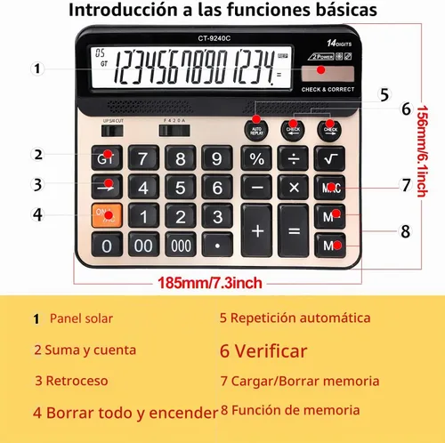 Vista 6 de Philley Botón grande Calculadora electrónica de contabilidad de escritorio