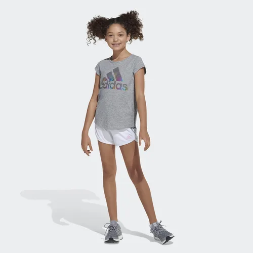 Vista 3 de adidas Girls' Shine Stripe Mesh Shorts