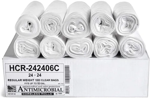Vista 12 de Aluf Plastics Bolsas de basura de alta densidad, 10 galones, 4000 unidades, 6 micras (eq), 24 x 24 pulgadas, negras, para baño, oficina, industrial