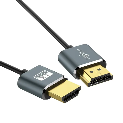 Vista 8 de Twozoh Cable HDMI a HDMI ultrafino de 1 pie, cable HDMI 2.0 hiperdelgado, cable HDMI extremadamente flexible compatible con 3D/4K @60Hz, 2160P, 1080P