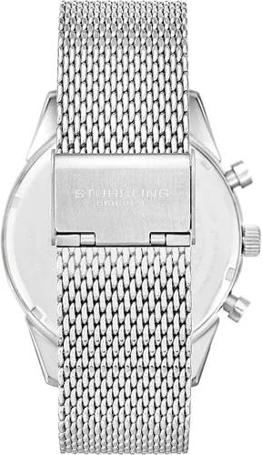 Vista 2 de Stuhrling Original Chronograph Mens Watch Analog Watch Dial with Date - Tachymeter, Leather or Mesh Band