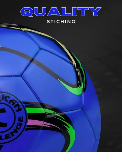 Vista 3 de American Challenge Brasilia - Balón de fútbol – Tamaños 5, 4, 3 y 2 – Balón de fútbol de entrenamiento para jóvenes y adultos para práctica