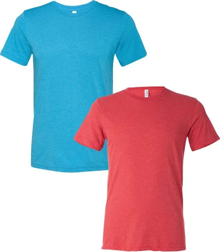 Vista 149 de Bella Canvas 3413c para hombre (1) Triblend verde + (1) Triblend rojo