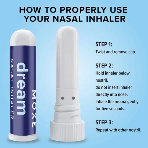 Vista 7 de MOXē Dream Inhalador nasal, mezcla de aceites esenciales, calmante, relajante, calma natural de tensión, fragancia calmante, lavanda, manzanilla