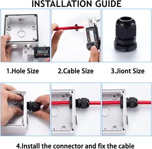Vista 6 de Prensaestopas PENGLIN - Conector de cable de nailon NPT de 1-1/2 pulgadas, conector de cable de alivio de tensión, tuerca de bloqueo ajustable