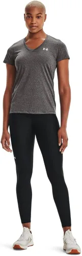 Vista 5 de Under Armour - Camiseta UA Tech de manga corta y cuello en V para mujer, unicolor