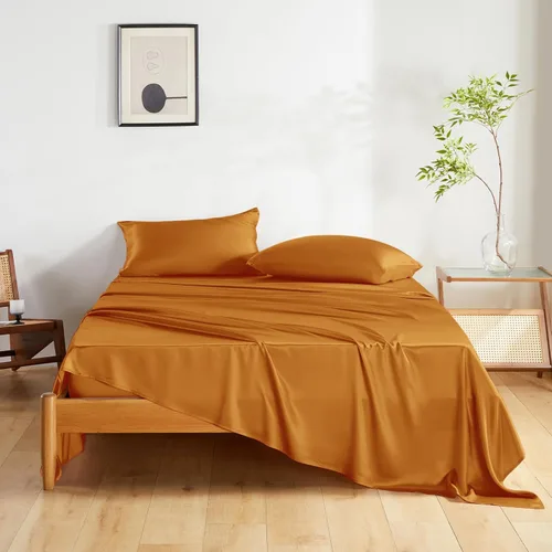 Vista 17 de Juego de sábanas de seda THXSILK 3 piezas, juego de sábanas tamaño Twin XL, sábanas frescas y transpirables con 1 sábana encimera, 1 sábana bajera