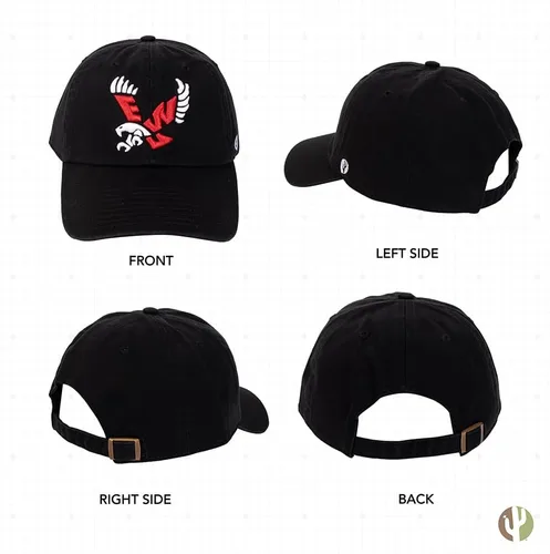 Vista 3 de Desert Cactus Eastern Washington University Baseball Hat Embroidered Cap Officially Licensed EWU Eastern Washington Eagles Brimmed Embroidered