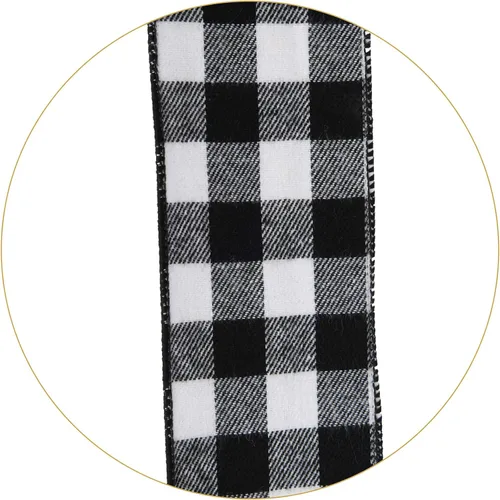 Vista 3 de Adorno para árbol de Navidad a cuadros, lazo grande de 48 x 13 pulgadas, lazos decorativos de búfalo en blanco y negro para la decoración de Navidad
