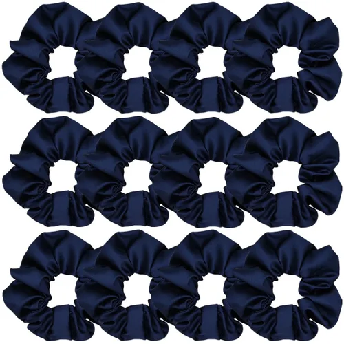 Vista 10 de 12 ligas suaves de seda satinada para el cabello, bandas de moda, lazos elásticos, soportes para cola de caballo, accesorios para mujeres y niñas