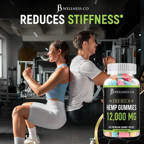 Vista 6 de JB Wellness Co Paquete de 2 – Gomitas de cáñamo premium 12,000 – Inflamación – Vitaminas y Omega 3,6,9 – Fabricado en los Estados Unidos