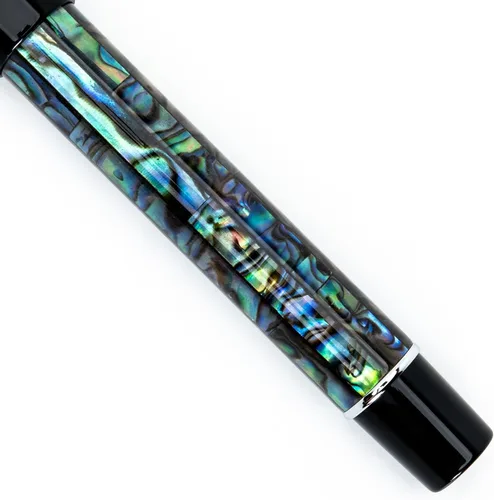 Vista 10 de Conklin Duragraph Pluma estilográfica Abalone Nights - Punta mediana, elegante instrumento de escritura con exquisito acabado de abulón