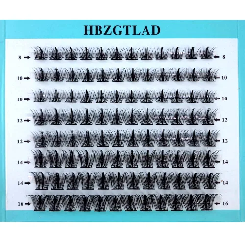 Vista 7 de Mezcla de pestañas postizas 3D esponjosas de un solo racimo, abanicos de volumen, pestañas individuales segmentadas naturales para extensión