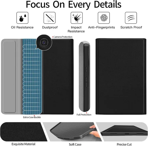 Vista 5 de JUQITECH Funda con teclado retroiluminado para Samsung Galaxy Tab A8 10.5 2022, funda suave inteligente con teclado inalámbrico desmontable