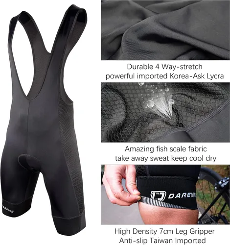 Vista 6 de Pantalones cortos de ciclismo de 6 horas y 500 KM, pantalones cortos de ciclismo con relleno de gel 3D para hombre, mallas de ciclismo a prueba