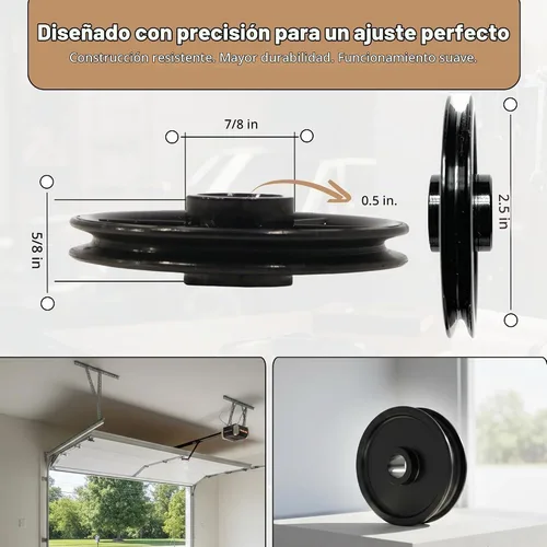 Vista 2 de Abridores de puerta de garaje 144C56 - Polea de acero sólido de 2.5 pulgadas, compatible con modelos Chamberlain, LiftMaster, Sears Craftsman