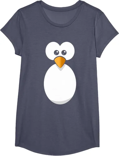 Vista 14 de Camiseta divertida con diseño de cara de pingüino o disfraz fácil, color negro, talla S