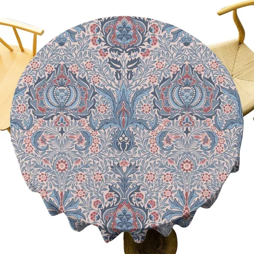 Vista 247 de Mantel Floral Retro de Pájaros, Diseño Original Bohemio William Morris Estampado Cubierta de Mesa para Hogar Picnic Fiesta Comedor Cocina William