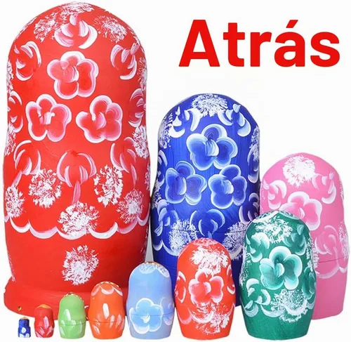 Vista 3 de Muñecas de anidación rusas para niños Matryoshka Doll 10pcs Handmade1051