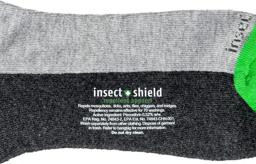 Vista 5 de Insect Shield Sport Crew Socks, Stretchy and Comfortable Crew Socks with Padding and Built in Bug and Tick Protection