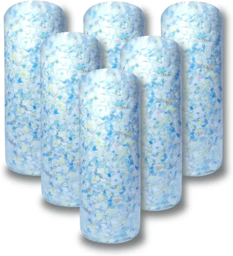 Vista 7 de BOXIN Relleno de espuma viscoelástica triturada de 5 libras para relleno de puf, espuma de relleno de almohada suave y conveniente para cojín