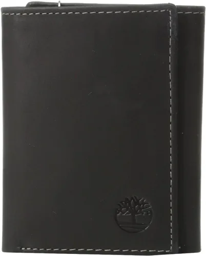 Vista 6 de Timberland Billetera triple de cuero para hombre con ventana de identificación Negro (Nublado)