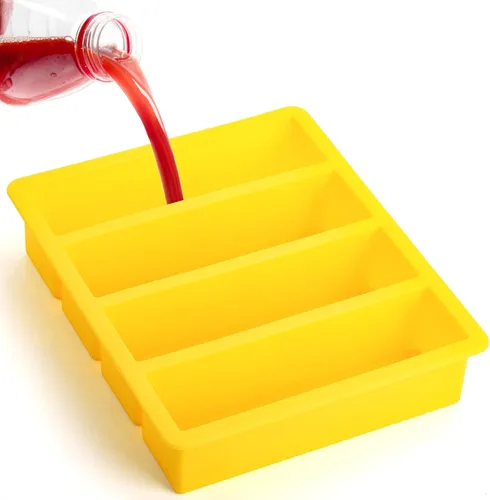 Vista 8 de Hedume Juego de 4 bandejas de silicona para moldes de mantequilla, bandejas de silicona para cubitos de hielo, bandeja de molde para cubitos