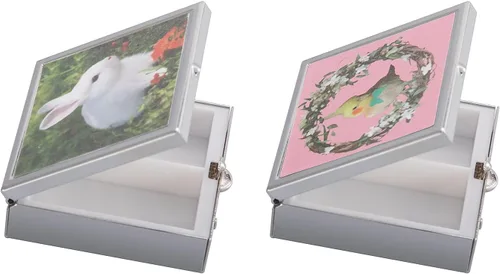 Vista 8 de Simple Metal Portátil Mini Caja de Medicina Caja de Almacenamiento (3 Compartimentos Rosa)