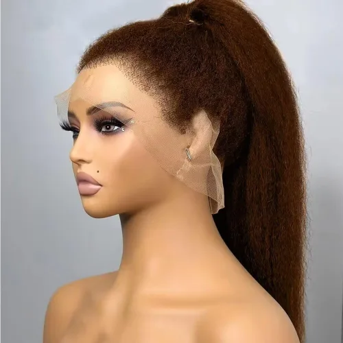 Vista 16 de Peluca de cabello Remy brasileño ondulado 4/30, cabello Remy brasileño prearrancado de 13 x 6, peluca de encaje frontal HD, sin pegamento, peluca