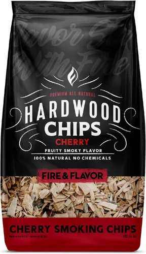 Vista 2 de Fire & Flavor Premium 100% Natural Hardwood Smoking Chips, Compatible with All Grills, Cherry