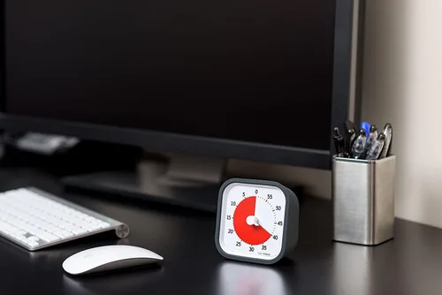 Vista 4 de TIME TIMER MOD (Charcoal), Un Temporizador Visual de Cuenta Regresiva de 60 Minutos para Aulas, Reuniones, Niños y Adultos, Herramienta de Oficina