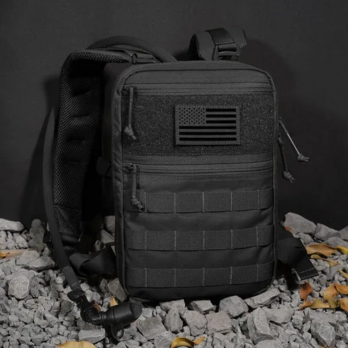 Vista 6 de Tactical Molle Hydration Pack for 1.5L - Lightweight Water Reservoir Bag for Molle Vest Backpack, for Hiking, Hunting BK