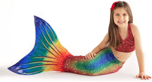 Vista 4 de Sun Tail Cola de sirena con monoaleta para natación