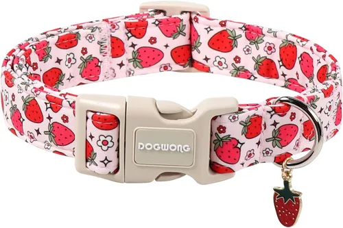 Vista 106 de DOGWONG Collar para perro de San Valentín, collar ajustable de algodón con corazón de caramelo azul, perfecto para perros pequeños a medianos