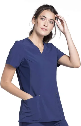 Vista 5 de Cherokee Camiseta quirúrgica de ajuste contemporáneo para mujer con panel de punto elástico CK680