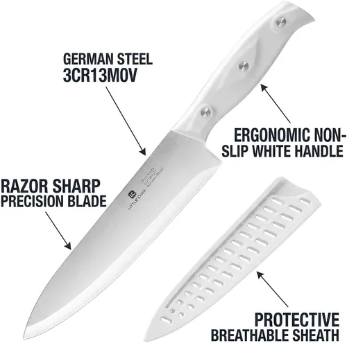 Vista 2 de 3PCS Chef Knife, Ultra Sharp Kitchen Knife, High Carbon Stainless Steel Chef knife set (Pack of 2)