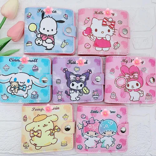 Vista 3 de ACUOTN Monedero de dibujos animados lindo de anime, cartera de cuero, regalos de cumpleaños, Icecreamcandy-Kulo