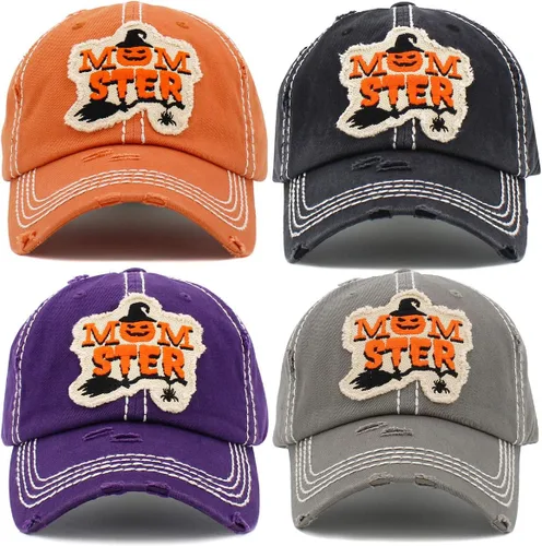 Vista 3 de ScarvesMe Gorra de béisbol para mujer, diseño de bruja mala, estilo vintage, desgastada